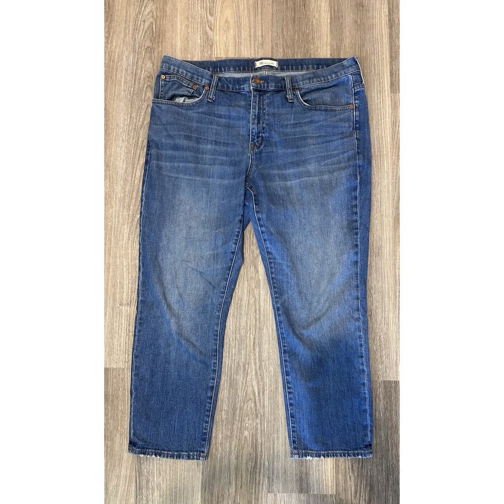 Madewell Women's The Boyfriend Blue Medium Wash Denim Slim Jeans 5-Pocket Sz 33 - Picture 3 of 6